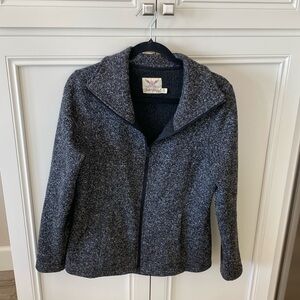 Faded Glory Black/grey knit fleece full zipper size M